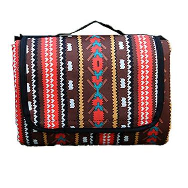 Imagem de Yajun Cobertor de piquenique à prova d'água, tapete de acampamento para família, tapete de praia dobrável e portátil, estampa retrô, tapete de tecido Oxford para viagens ao ar livre, G, 150100 cm