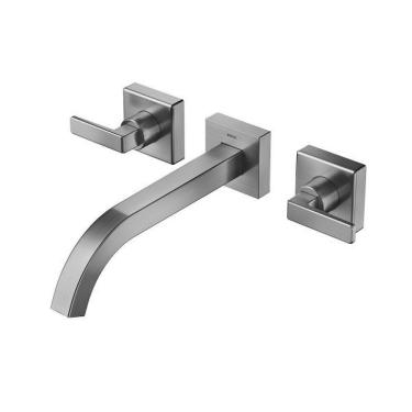 Imagem de Misturador Para Lavatório De Parede Stillo Grafite Escovado 