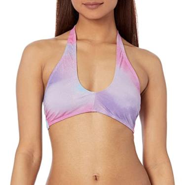 Imagem de BCBGeneration Top de biquíni feminino conversível padrão com abertura, Multi, G