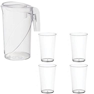 Imagem de Conjunto Jarra 2L com 4 Copos 350ml Prime Utility Cristal