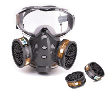 Imagem de Máscara Facial C/ 4 Filtro Gás Pintura Pulverizar, Bactéria