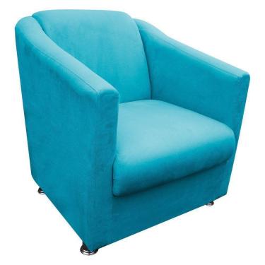 Imagem de Poltrona Decorativa Bia Suede Turquesa