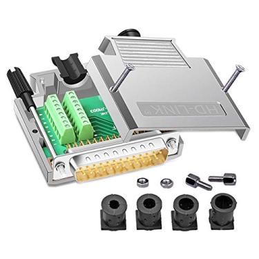 Imagem de ANMBEST Conector de breakout DB25, carcaça de metal sem solda RS232 D-SUB Serial para porta de 25 pinos macho adaptador placa de breakout com estojo