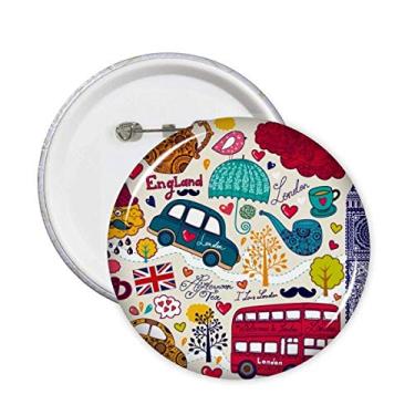 Imagem de Bus Tower Reino Unido Inglaterra Big Ben pontos de referência emblema botão decoração acessório 5 peças