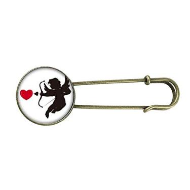 Imagem de Cupido anjo amor coração padrão retrô metal broche broche clipe jóias