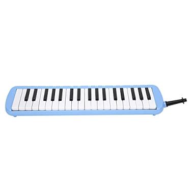 Imagem de 37 Teclas Melodica Teclado 37 Teclas Instrumento Musical de Sopro para Treinamento Profissional Iniciante (Azul)