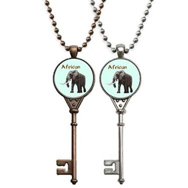 Imagem de OFFbb-USA Colar com pingente de elefante sugando a África para decoração de casais