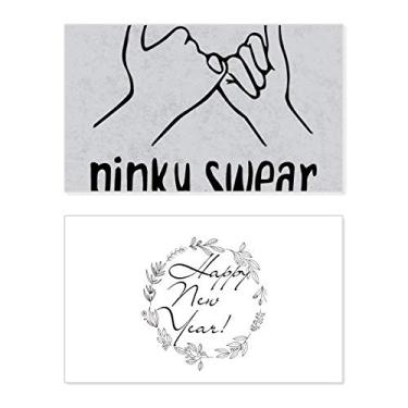 Imagem de Black Pinky Jwear Personalizado Gesto Ano Novo Festival Cartão de felicitações Mensagem de Abençoamento Presente