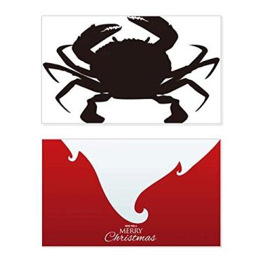 Imagem de Caranguejo Preto Padrão de Caranguejo Marinho Feriado Feriado Feliz Natal Cartão de Parabéns Mensagem de Natal