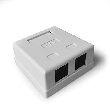 Imagem de Caixa de Sobrepor Plus Cable LA-CS52 CAT5E Branco 2Portas - Conector RJ45 Fêmea Cat5E Suporta conexões até 1000Mbs