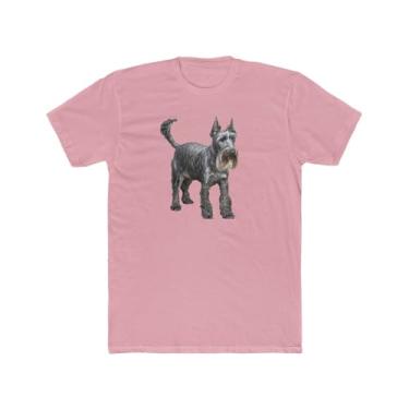 Imagem de Cesky Terrier - Camiseta masculina justa de algodão, Rosa claro liso, G