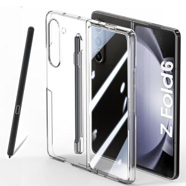 Imagem de condgood Capa para Galaxy Z Fold 6 com suporte para S Pen, S-Pen está incluída [conjunto de capa e caneta] Protetor de tela integrado, proteção total antiamarelamento transparente para Samsung Galaxy