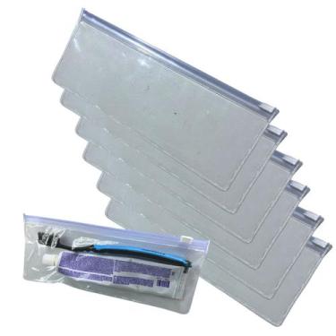 Imagem de Embalagem Multiuso PVC Retangular Zíper 22x9cm Kit 50unds - Embalagens