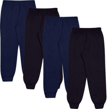 Imagem de Kit 4 Calça De Moletom Infantil Menino Menina Frio Flanelada - Wilbert