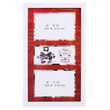 Imagem de Porta Retrato Para 2 Fotos 10X15cm Mickey & Minnie Disney