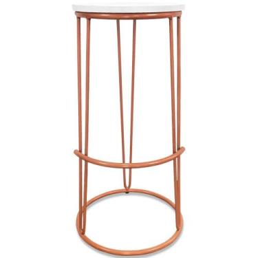 Imagem de Banco Banqueta Alta Industrial Dinamarca Em Aço Balcão Bar Cozinha Cob