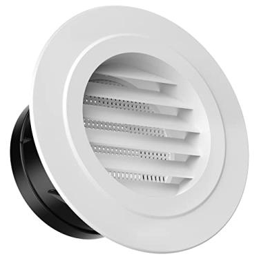 Imagem de HG Power Soffit Vents 10 cm, capa de ventilação redonda com tela de tela embutida, abertura de exaustão ABS de 10 cm para exaustor, dutos HVAC, banheiro, cozinha, uso de garagem, 100 mm, branco