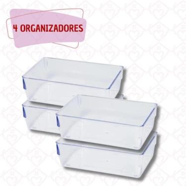 Imagem de 4 Organizador Modular Ideal Escritorio Mesa Quartos Cozinha - PLASTUTT