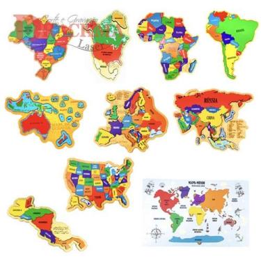 Imagem de Kit Quebra-cabeça Mapas E Mapa Mundi - Thoth