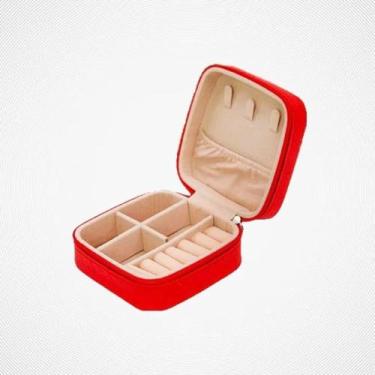 Imagem de Porta Jóias Portátil Viagem Estojo Maleta Caixinha Com Zíper - SANTIAG
