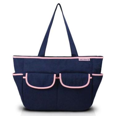 Imagem de Bolsa Maternidade Lisa Mama & Me Jacki Design Azul Pink