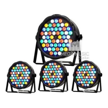 Imagem de 4 Canhão Refletor Par Led 54 Led 3w Rgbwa Dmx Dj Decora - SHOWTECH,  1
