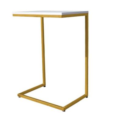 Imagem de Aparador Grande Base Dourada - 76cm X 55cm - Trendy, Madeira Branca