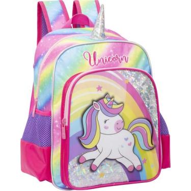 Imagem de Mochila De Costas Infantil Unicórnio Yepp 13'" MIF5339-13, Rosa Escuro