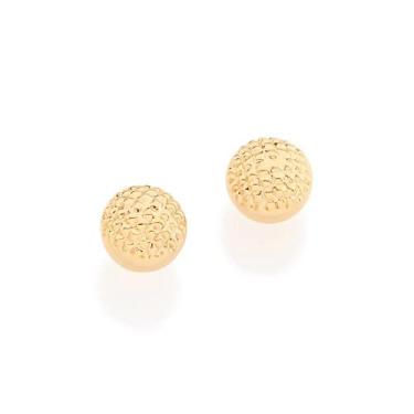 Imagem de Brinco Infantil Segundo Furo Bola Trabalhada Rommanel 525365, Dourado