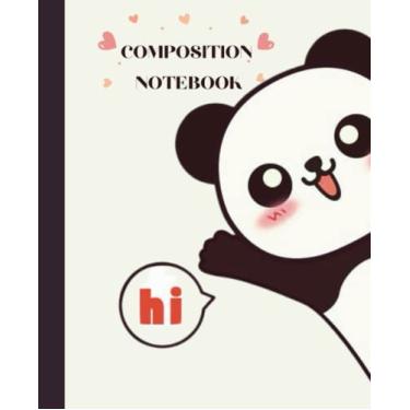 Imagem de Composition Notebook Hello From The Panda | Wide Ruled | excellent back to school gift for girls, teenagers & adults | School Supplies