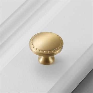 Imagem de Puxador de gaveta de porta de armário de latão com furo único, moderno, simples e moderno, americano, simples, cobre puro, puxador de armário, ouro escovado 5498