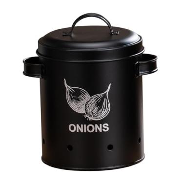 Imagem de WeiLaiKeQi Lata de batata de batata de lata e cebola de armazenamento de legumes de cozinha com barra de cozinha de cozinha para restaurante em casa, M