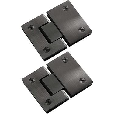 Imagem de BAZAC Braçadeira de porta de dobradiça de porta de vidro de chuveiro resistente, 2 dobradiças de porta de vidro dobradiça de porta de chuveiro de 180 graus peças de substituição de porta de armário