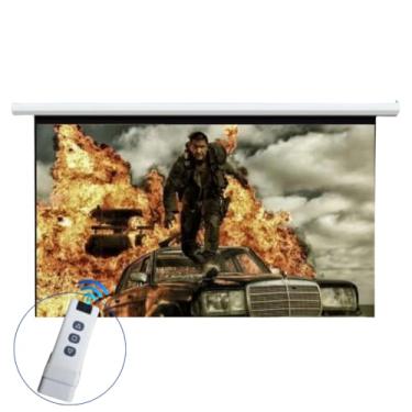 Imagem de Tela De Projeção Retrátil 140 Polegadas Elétrica 16:9 Controle Remoto Sem Fio