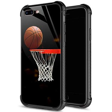 Imagem de Capa para iPhone SE 2020, capa de vidro temperado para iPhone 8 masculino, para meninos, basquete, rebound, iPhone 7, capa à prova de choque, antiarranhões, para Apple iPhone 7/8/SE2 4,7 polegadas Rebounds, iPhone 7/8 Plus, Basketball