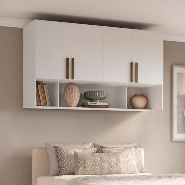 Imagem de Guarda-Roupa Modulado Aéreo Altezza Trend 4 Portas Branco 170 cm