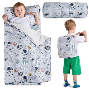Imagem de DJY Saco de dormir infantil com almofada removível e cobertor de minky, perfeito para creche, pré-escola, jardim de infância, viagens