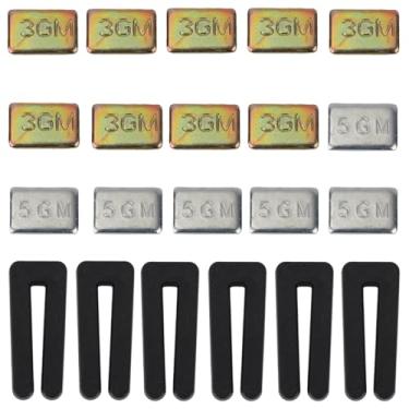 Imagem de lasuroa Kit de Equilíbrio para Ventilador Teto com 21 Peças, Incluindo 6 Pesos Metálicos 5g, 9 Pesos Metálicos 3g e 6 Clips Kit de Equilíbrio para Pás Ventilador Teto