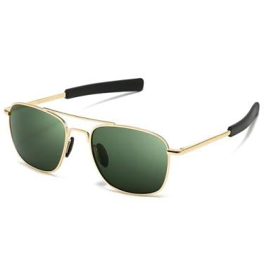 Imagem de SUNGAIT Óculos De Sol Aviador Militar Masculino: Polarizados Estilo Piloto Quadrado Clássico Com Hastes Baioneta Dobradiça Mola Atualizadas Sgt286Jml