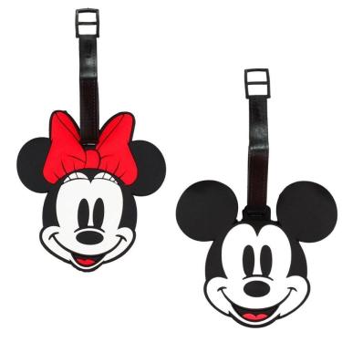 Imagem de Kit 2 Etiquetas Identificação Bagagem Mala Mickey E Minnie