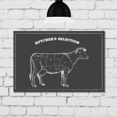 Imagem de Placa Decorativa MDF Churrasco Cortes de Boi 30x40 - Quartinhos