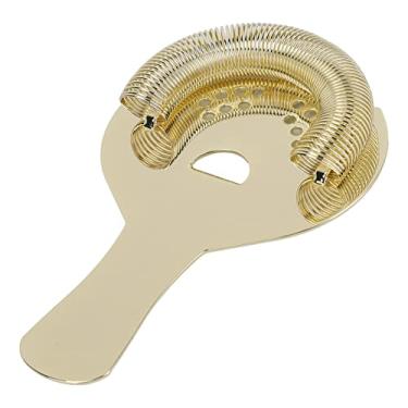 Imagem de Yctze Filtro de Coquetel Profissional Portátil - Provo de Ferrugem Em Aço Inoxidável Hawthorne Barragem de Barra para Uso Em Casa e Festa (Ouro)