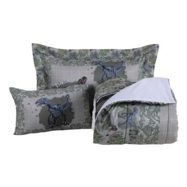 Imagem de Kit 4 Pçs Edredom Boy Solteiro Infantil e Juvenil 300 fios Estampa Dig