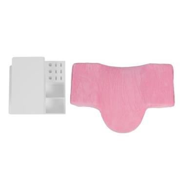 Imagem de Travesseiro de extensão de cílios para pescoço com organizador de prateleira de acrílico Suporte em forma de U Conjunto de travesseiro de extensão de cílios rosa Reunindo espuma