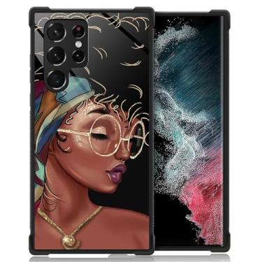 Imagem de DAIZAG Capa para Samsung Galaxy S23 Ultra, amortecedores de quatro cantos, antiderrapante, capa protetora com absorção de choque para meninas e meninos - meninas negras com óculos