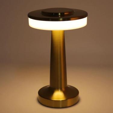 Imagem de Candeeiro de mesa LED portátil GOWENIC Lâmpada de mesa vintage moderna