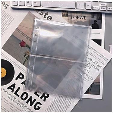 Imagem de AOLEIXIYA Fichário de joias transparente dupla face refil páginas internas para armazenamento de joias transparente livro 6 fichário, 24 folhas 96 bolsos (páginas internas de refil de lado grande)