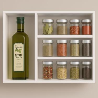 Imagem de Porta tempero organizador de cozinha pote de tempero em MDF 45x60cm fixo de parede sinanue