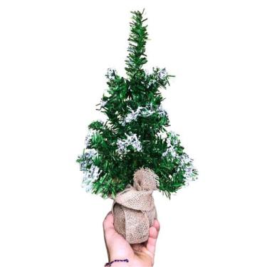 Imagem de Árvore De Natal Mini Pinheiro Flocos De Neve Luxo 45Cm 45 Galhos Decor