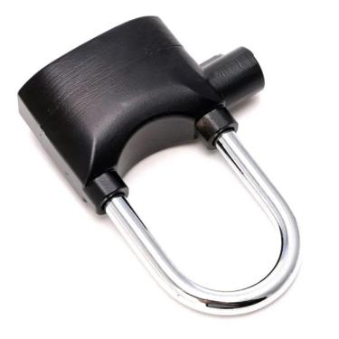 Imagem de Cadeado Anti Furto Roubo Sirene Alarme 110db Som Alto Segurança Casa Moto Bicicleta Bike Resistente